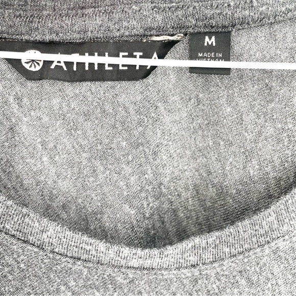 Athleta Threadlight Asym Relaxed Heather Gray Short Sleeve T Shirt Tunic Top - Picture 6 of 7